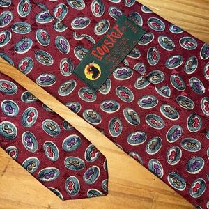 Rooster‎ Necktie Men Red USA Geometric Wedding Business Sports